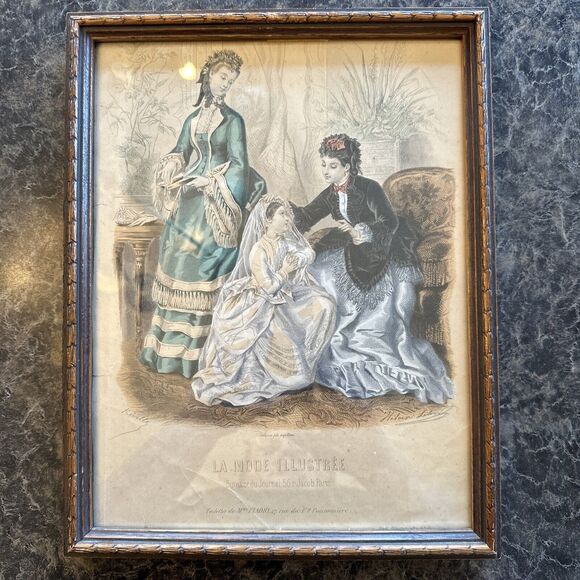 La Mode Illustree Bureaux du Journal 56 Rue Jacob Paris‎ 1862 Pair Wall Hangings - Picture 6 of 10